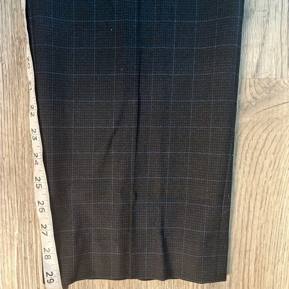 STAFFORD COOLMAX Classic Fit Flat Front Navy Plaid Dress Suit Pants NWT